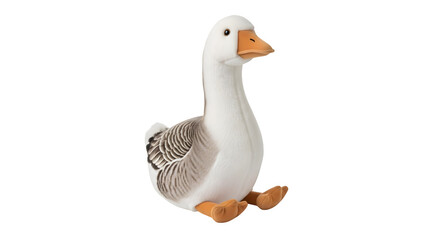 Obraz premium Adorable Plush Goose Toy with Soft Feathers and Orange Beak.