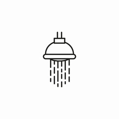 shower head with water icon sign vector