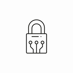 smart digital lock icon sign vector