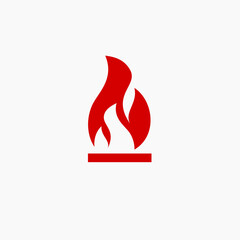 fire symbol with red line emphasis, flammable icon, dangerous
