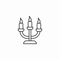 three-candle candelabra icon sign vector