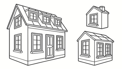Vector art of house building symbols and architecture