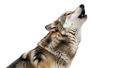 Closeup of a Howling Wolf.