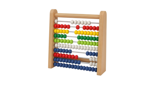 Colorful wooden abacus for early childhood education and math learning.
