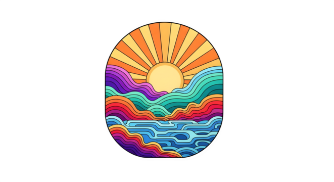 Colorful Sunrise Over the Ocean.