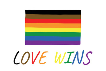 Obraz premium Colorful Gay pride flag Happy pride day LGBTQ community Pride Month Vector hand drawn doodle for posters, stickers, logo, cards