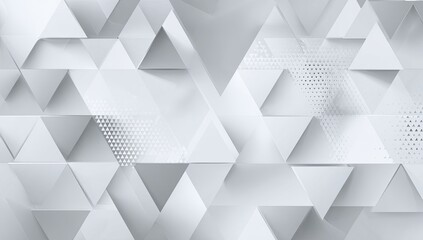 Fototapeta premium Abstract geometric pattern of overlapping light gray and white triangles
