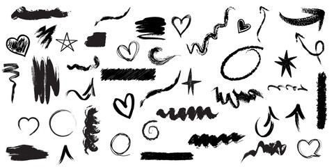 Set of hand drawn geometric shapes doodle, 