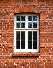 Brick wall with a white window