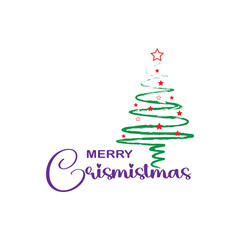 Merry Christmas wishes design with christmas tree