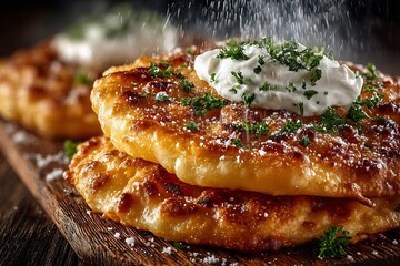 Delicious langos food recipe