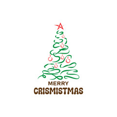 Merry Christmas wishes design with christmas tree