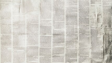 Obraz premium A flat newspaper texture featuring crisp, fine print with subtle paper fibers visible