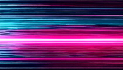 Fototapeta premium vibrant glitch inspired digital artwork with neon pink and cyan light streaks and horizontal distortion lines for web design album cover tech branding or futuristic print media