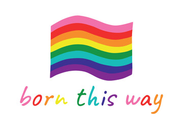 Colorful Gay pride flag Happy pride day LGBTQ community Pride Month Vector hand drawn doodle for posters, stickers, logo, cards