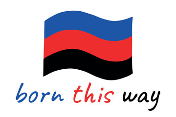 Colorful Polyamory pride flag Happy pride day LGBTQ community Pride Month Vector hand drawn doodle for posters, stickers, logo, cards