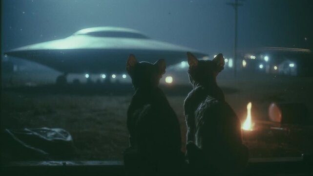 Guests from another world. Contact with an extraterrestrial. Science fiction video. Short animated film. VJ clip.	