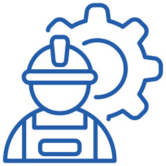Labor Outline Blue Icon