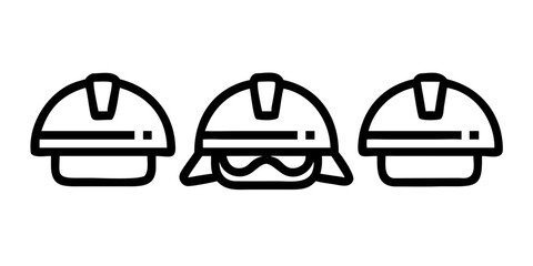 Vector art of three construction helmets