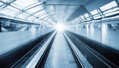 Fototapeta premium Urban mobile future subway: Modern life and transportation. Generated with AI