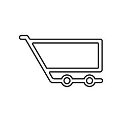 Abstract shopping cart icon vector illustration, featuring a simple design with wheels and a handle art illustration design