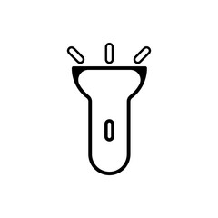 Abstract flashlight line art icon illustration design