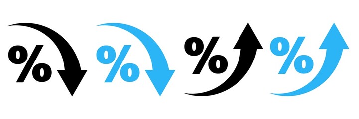 Set of arrows percentage symbol 