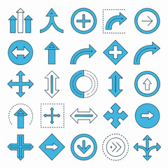 Collection of Blue Arrow Icons