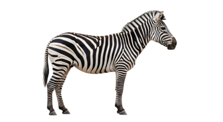 Majestic zebra with distinctive black and white stripes standing alert.