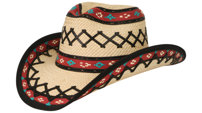 Straw cowboy hat western hat summer hat sun hat beach hat fashion hat outdoor hat style hat headwear on transparent background