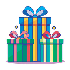 A Stack of Colorful Gift Boxes