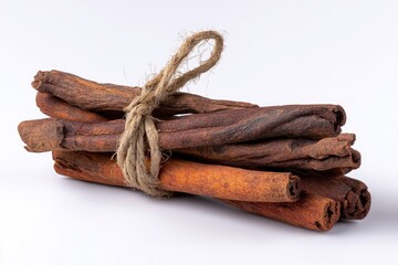 Bundle Of Dried Cinnamon Sticks Tied With Twine