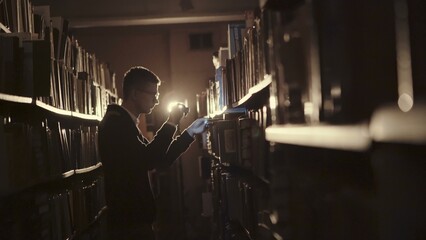 Clandestine searches of information in the stacks at night