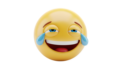 Smiling Face with Tears of Joy Emoji Illustration.