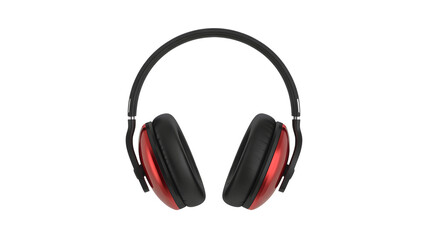 Headphones audio wireless sound music earphone headset bass portable technology red black listen 3d stereo on transparent background