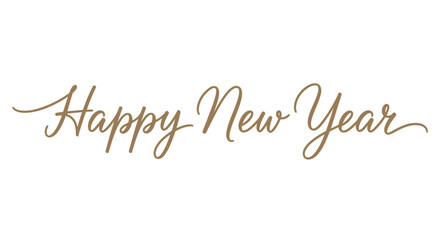 Elegant script lettering wishes a Happy New Year.
