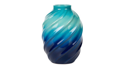 Teal and Blue Swirling Vase.