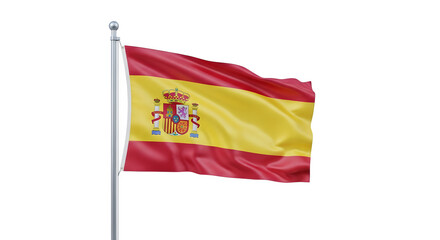 The Spanish flag waving proudly on a flagpole a symbol of national identity and heritage.
