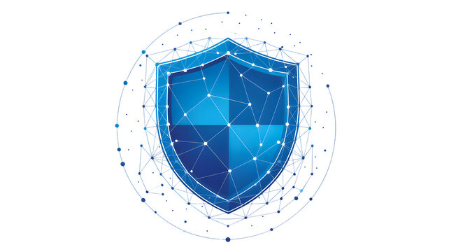 Security shield cyber technology protection network data safety system digital privacy antivirus firewall 3d secure on transparent background