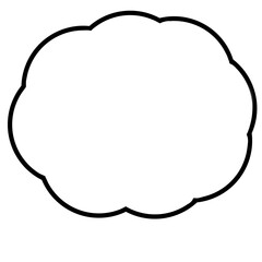 White Cloud-Shaped Speech Bubble Illustration – Simple and Versatile Icon for Messages