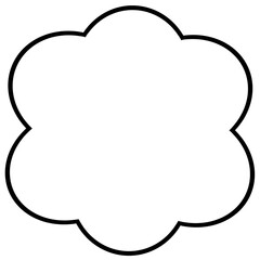White Cloud-Shaped Speech Bubble Illustration – Simple and Versatile Icon for Messages