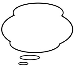 White Cloud-Shaped Speech Bubble Illustration – Simple and Versatile Icon for Messages