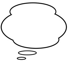 White Cloud-Shaped Speech Bubble Illustration – Simple and Versatile Icon for Messages
