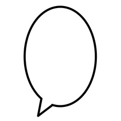 White Speech Bubble Icon (Oval Type, Black Background) | Chat, Message, Comic, Minimal UI Element