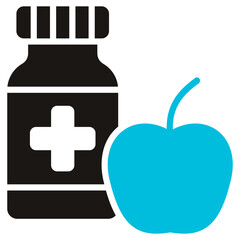 Nutrition Glyph Blue Grey Icon