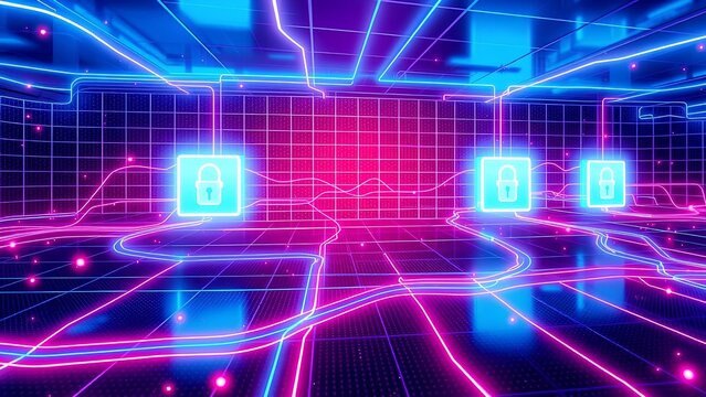 Cybersecurity Illustration - Firewall and Secure Network - Variant 51