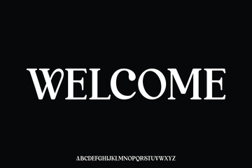 Elegant retro vintage serif alphabet display font vector. Welcome typeface