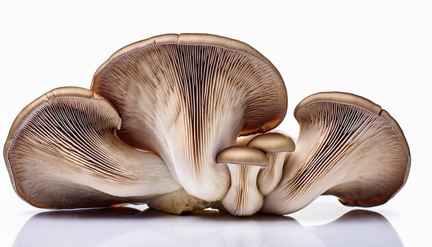 oyster mushroom cluster isolated on white background