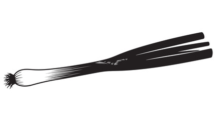 Stylish Monochrome Leek or Scallion Vegetable Illustration