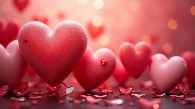 Red pink hearts romantic celebration love romance - Powered by Adobe